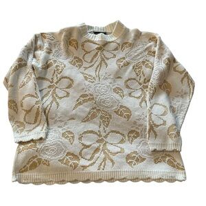 Dana Scott Vintage rose crew neck sweater size small